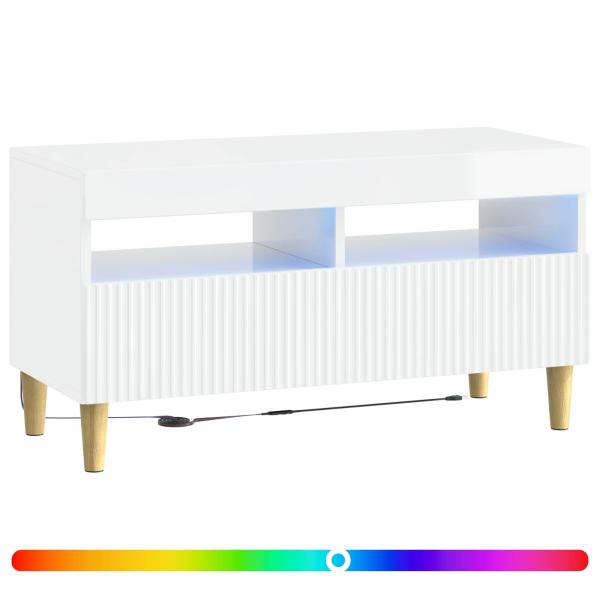 LED-TV-Schrank ARNHEM 81 x 35 x 43 cm Hochglanz Weiß