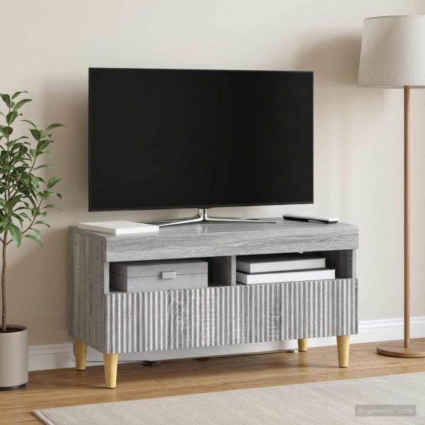 ARDEBO.de - LED-TV-Schrank ARNHEM 81 x 35 x 43 cm Sonoma-Grau Holzwerkstoff