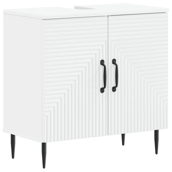ARDEBO.de - Waschbeckenschrank HAARLEM Weiß 59,5 x 31,5 x 59 cm