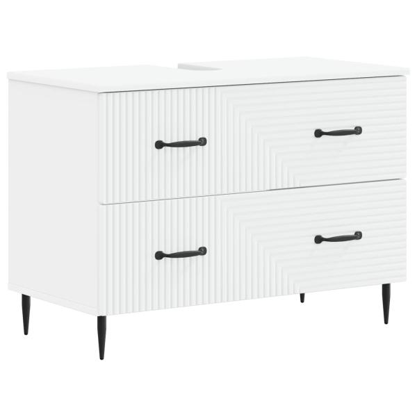 ARDEBO.de - Waschbeckenschrank HAARLEM Weiß 82 x 41 x 58,5 cm Holzwerkstoff