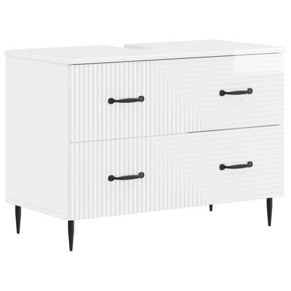 Waschbeckenschrank HAARLEM Hochglanz Weiß 82 x 41 x 58,5 cm