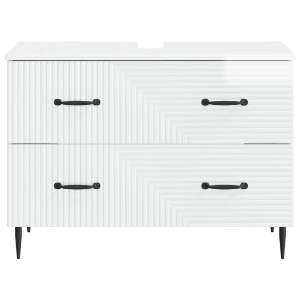Waschbeckenschrank HAARLEM Hochglanz Weiß 82 x 41 x 58,5 cm
