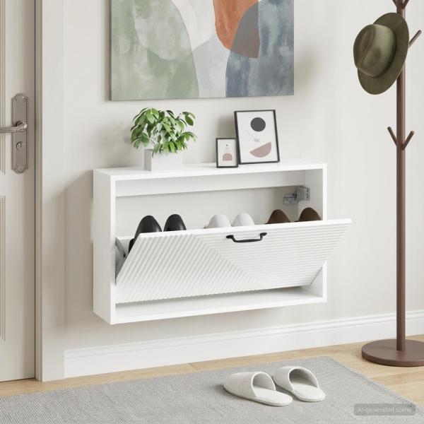 ARDEBO.de - Wandmontierter Schuhschrank HAARLEM 71 x 17 x 43 cm