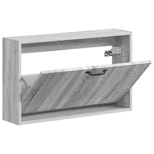 Wandmontierter Schuhschrank HAARLEM 71 x 17 x 43 cm Sonoma-Grau