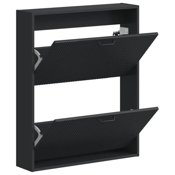Wandmontierter Schuhschrank HAARLEM 71 x 17 x 86 cm Schwarz