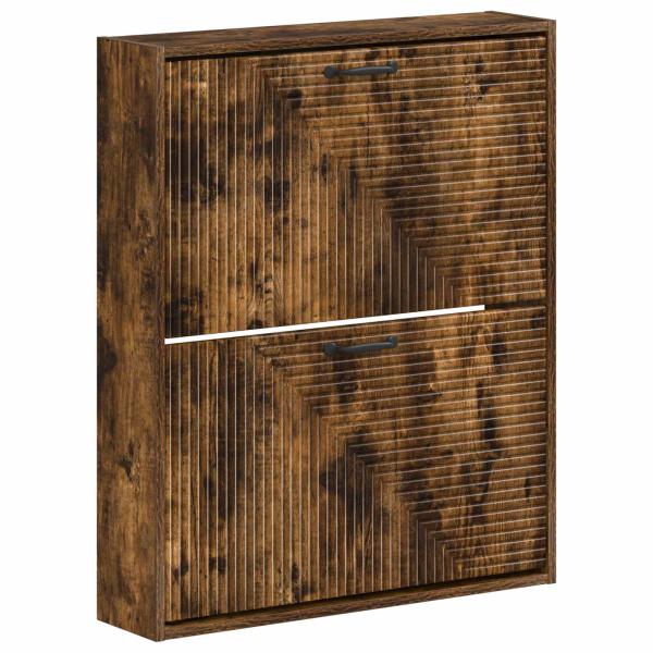 ARDEBO.de - Wandmontierter Schuhschrank HAARLEM 71 x 17 x 86 cm Raucheiche