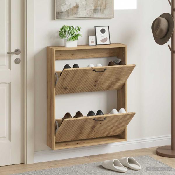 ARDEBO.de - Wandmontierter Schuhschrank HAARLEM 71 x 17 x 86 cm