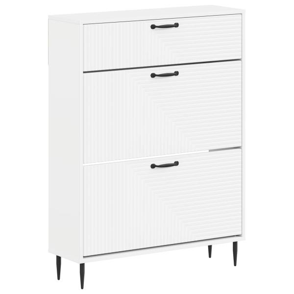 Schuhschrank HAARLEM 78 x 24 x 103 cm Holzwerkstoff Weiß