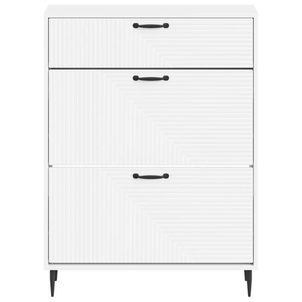 Schuhschrank HAARLEM 78 x 24 x 103 cm Holzwerkstoff Weiß