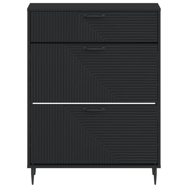 Schuhschrank HAARLEM 78 x 24 x 103 cm Holzwerkstoff Schwarz