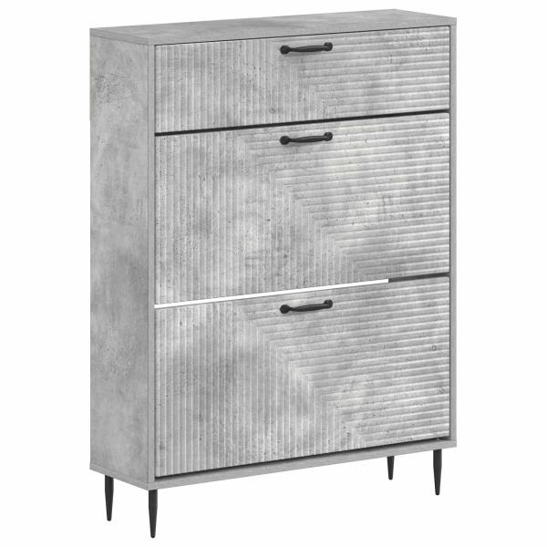 Schuhschrank HAARLEM 78 x 24 x 103 cm Holzwerkstoff Betongrau