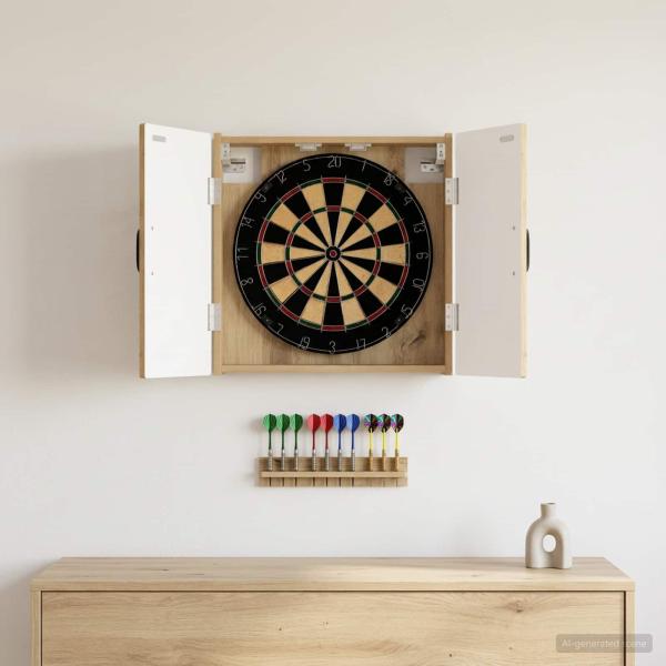 ARDEBO.de - Dartboard Schrank HAARLEM Artisan-Eiche 52,5 x 10,5 x 53,5 cm
