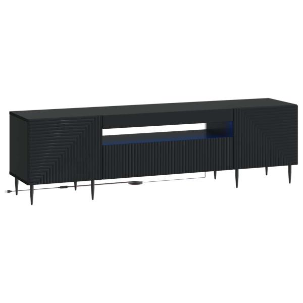 LED-TV-Schrank HAARLEM 153 x 35 x 43 cm Schwarz Holzwerkstoff