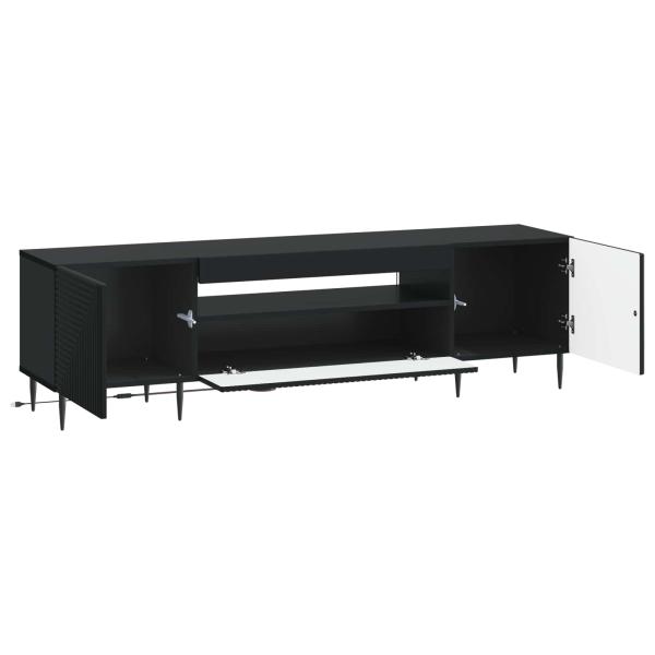LED-TV-Schrank HAARLEM 153 x 35 x 43 cm Schwarz Holzwerkstoff