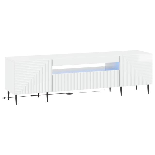 LED-TV-Schrank HAARLEM 153 x 35 x 43 cm Hochglanz Weiß