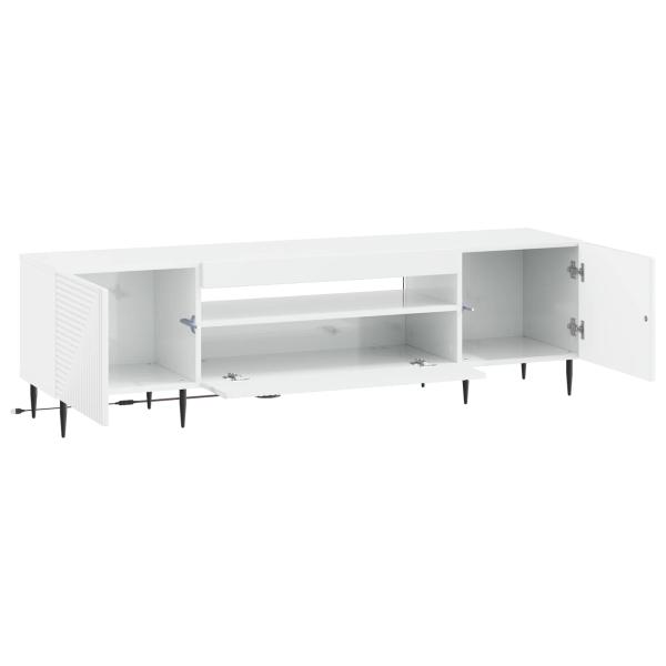 LED-TV-Schrank HAARLEM 153 x 35 x 43 cm Hochglanz Weiß
