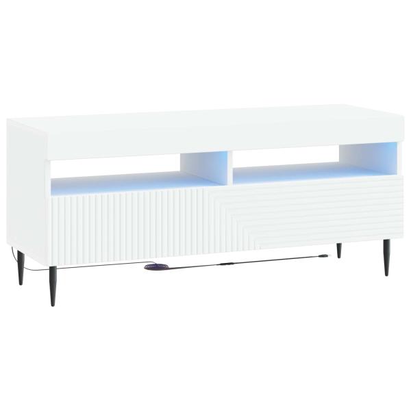 LED-TV-Schrank HAARLEM 100 x 35 x 43 cm Weiß Holzwerkstoff