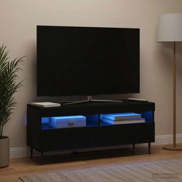 LED-TV-Schrank HAARLEM 100 x 35 x 43 cm Schwarz Holzwerkstoff