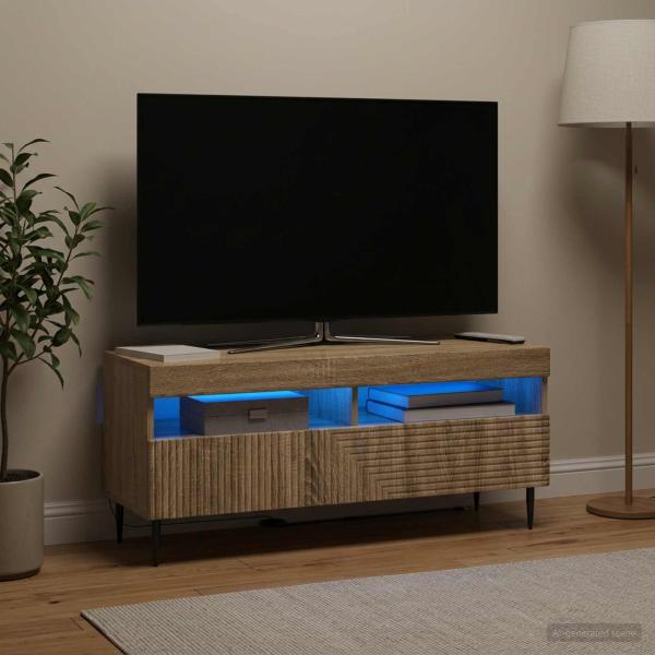 LED-TV-Schrank HAARLEM 100 x 35 x 43 cm Sonoma-Eiche
