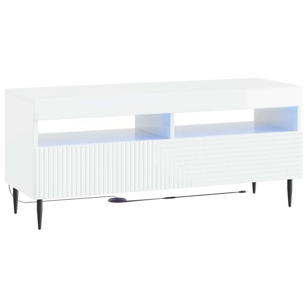 LED-TV-Schrank HAARLEM 100 x 35 x 43 cm Hochglanz Weiß