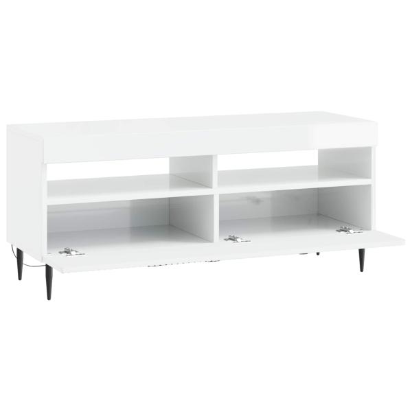 LED-TV-Schrank HAARLEM 100 x 35 x 43 cm Hochglanz Weiß