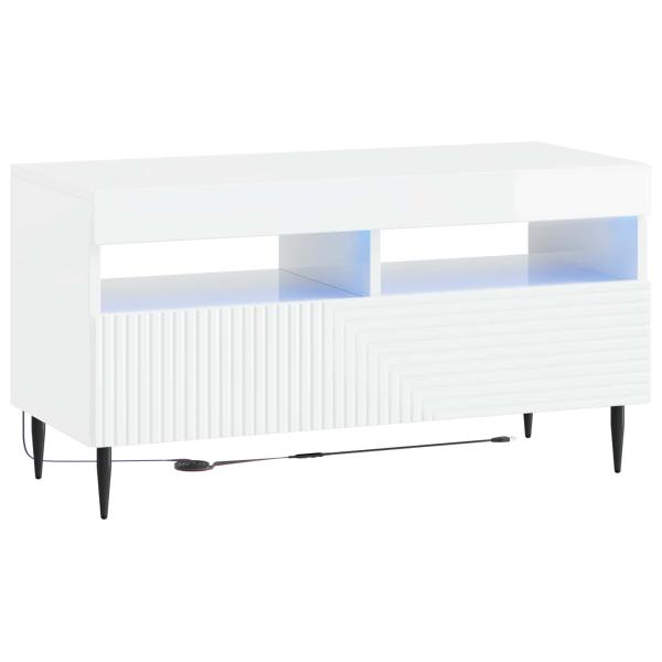 LED-TV-Schrank HAARLEM 81 x 35 x 43 cm Hochglanz Weiß