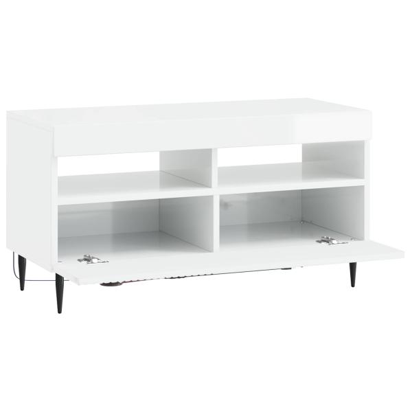 LED-TV-Schrank HAARLEM 81 x 35 x 43 cm Hochglanz Weiß