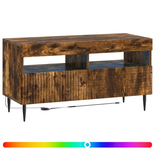 LED-TV-Schrank HAARLEM 81 x 35 x 43 cm Raucheiche Holzwerkstoff