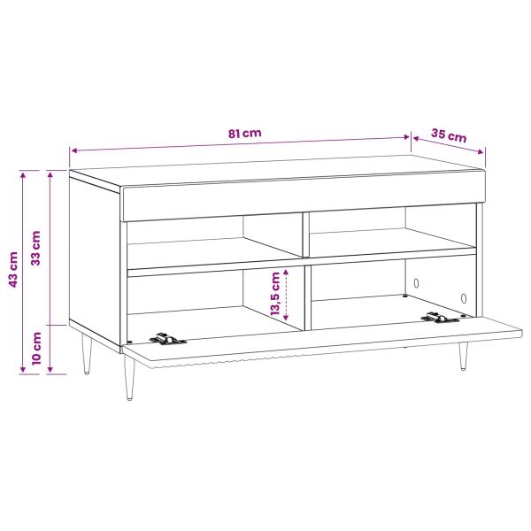LED-TV-Schrank Sonoma-Grau Holzwerkstoff