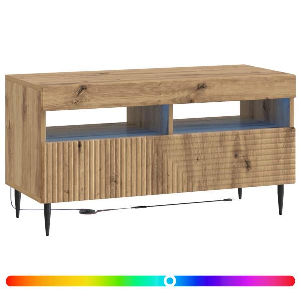 LED-TV-Schrank HAARLEM 81 x 35 x 43 cm Artisan-Eiche