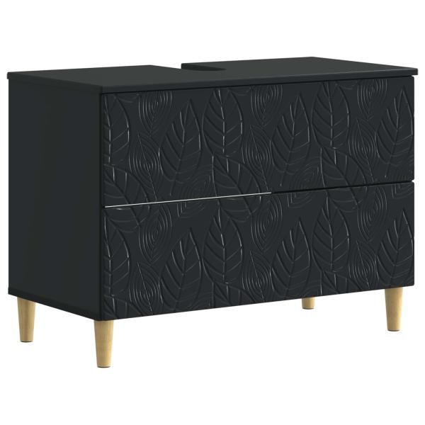 ARDEBO.de - Waschbeckenschrank DELFT Schwarz 82 x 41 x 59 cm Holzwerkstoff