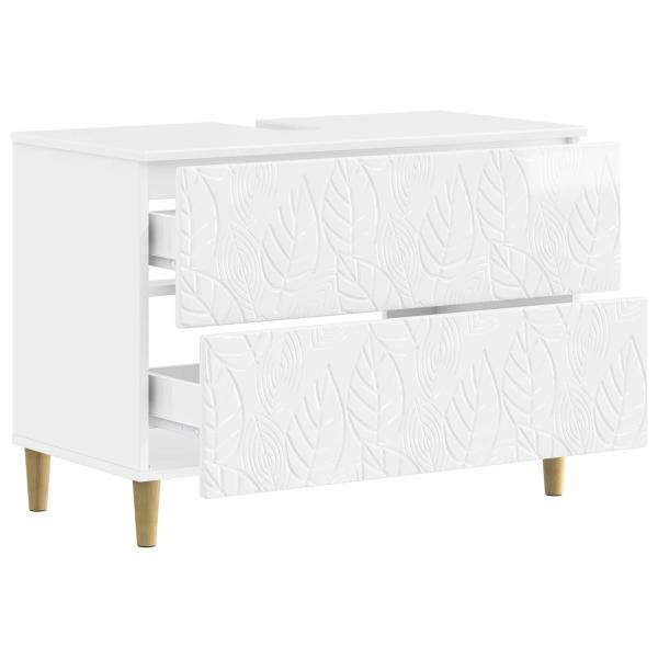 Waschbeckenschrank DELFT Hochglanz Weiß 82 x 41 x 59 cm