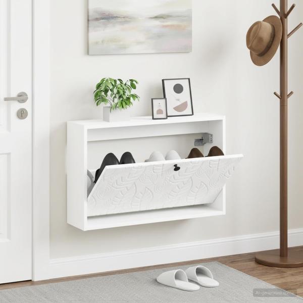 ARDEBO.de - Wandmontierter Schuhschrank DELFT 71 x 17 x 43 cm Holzwerkstoff