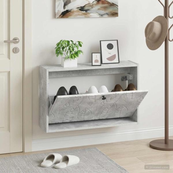 ARDEBO.de - Wandmontierter Schuhschrank DELFT 71 x 17 x 43 cm Holzwerkstoff