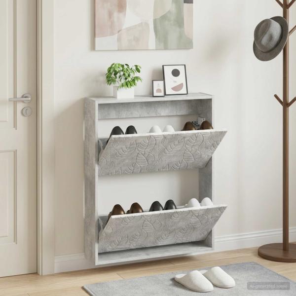 ARDEBO.de - Wandmontierter Schuhschrank DELFT 71 x 17 x 86 cm Holzwerkstoff