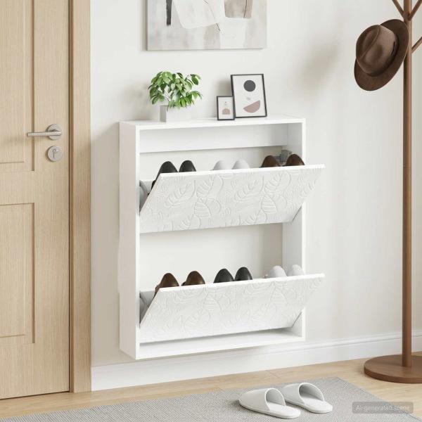 ARDEBO.de - Wandmontierter Schuhschrank DELFT 71 x 17 x 86 cm Holzwerkstoff