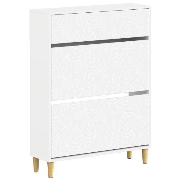 ARDEBO.de - Schuhschrank DELFT 78 x 24 x 103 cm Holzwerkstoff Weiß