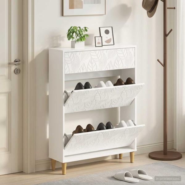 ARDEBO.de - Schuhschrank DELFT 78 x 24 x 103 cm Holzwerkstoff