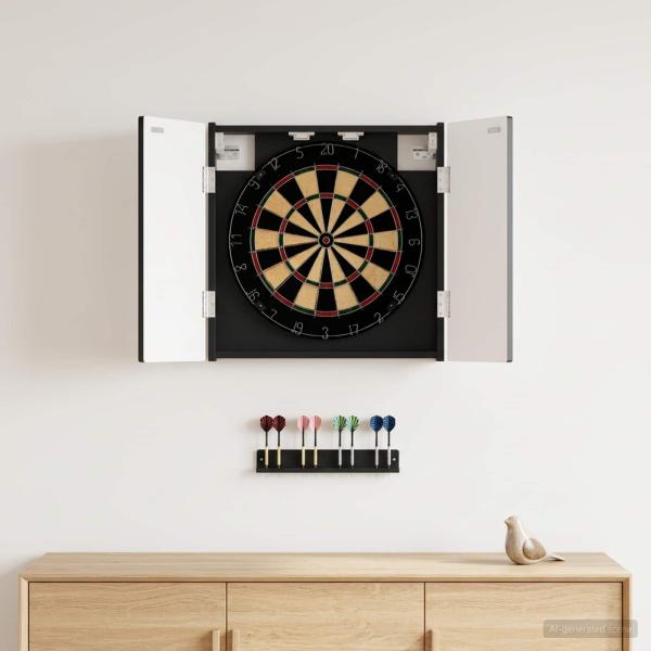 ARDEBO.de - Dartboard Schrank DELFT Schwarz 52,5 x 10,5 x 53,5 cm
