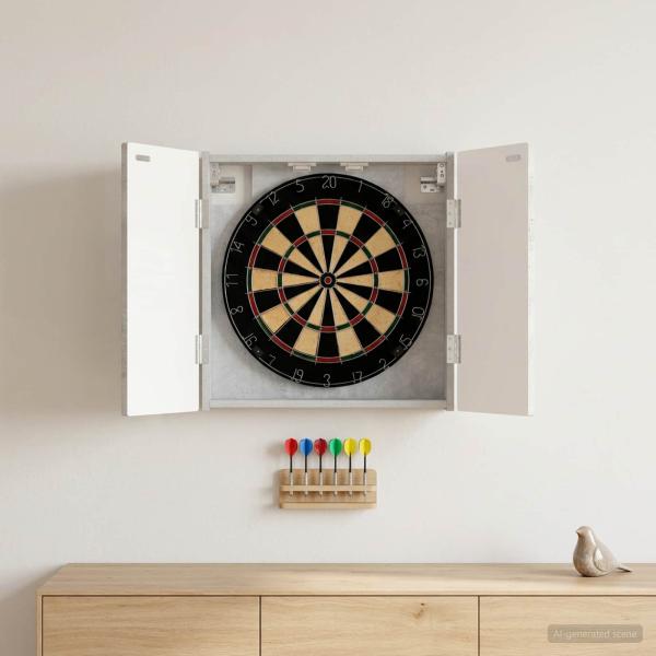 ARDEBO.de - Dartboard Schrank DELFT Betongrau 52,5 x 10,5 x 53,5 cm