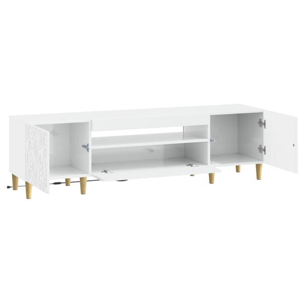 LED-TV-Schrank DELFT 153 x 35 x 43 cm Hochglanz Weiß