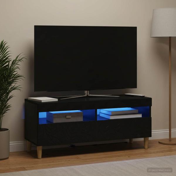 ARDEBO.de - LED-TV-Schrank Schwarz Holzwerkstoff