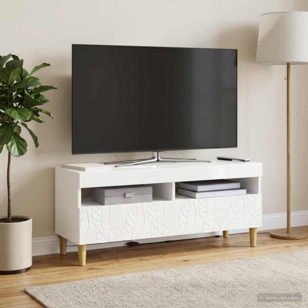 LED-TV-Schrank Hochglanz Weiß Holzwerkstoff