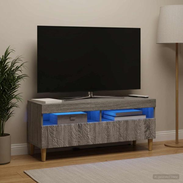 LED-TV-Schrank Sonoma-Grau Holzwerkstoff