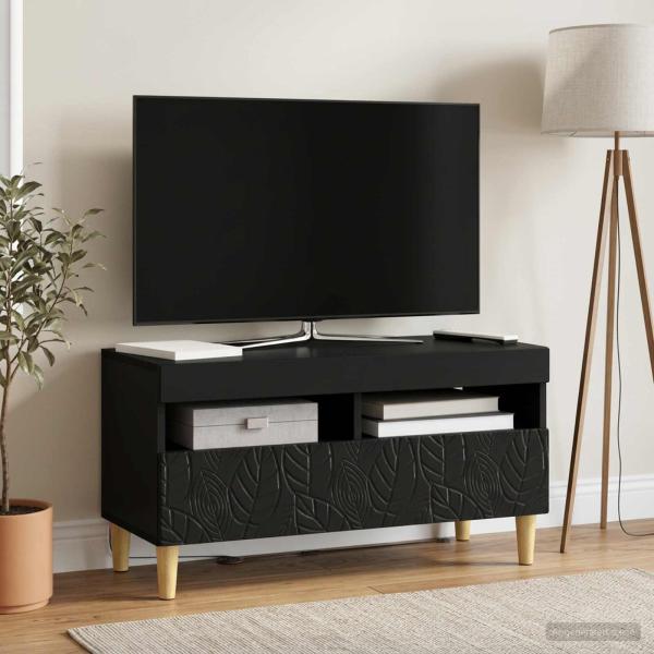 LED-TV-Schrank Schwarz Holzwerkstoff