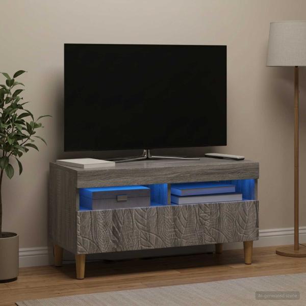 ARDEBO.de - LED-TV-Schrank Sonoma-Grau Holzwerkstoff