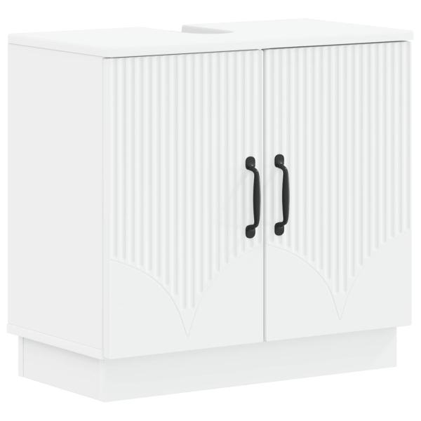 ARDEBO.de - Waschbeckenschrank HOORN Weiß 59,5 x 31,5 x 56 cm Holzwerkstoff