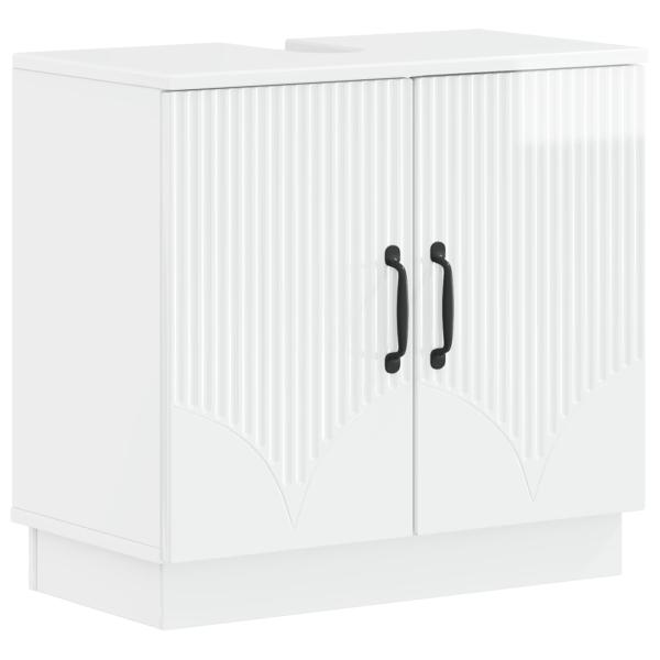 Waschbeckenschrank HOORN Hochglanz Weiß 59,5 x 31,5 x 56 cm