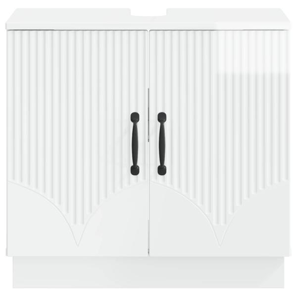 Waschbeckenschrank HOORN Hochglanz Weiß 59,5 x 31,5 x 56 cm