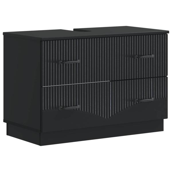 ARDEBO.de - Waschbeckenschrank HOORN Schwarz 82 x 41 x 56 cm Holzwerkstoff
